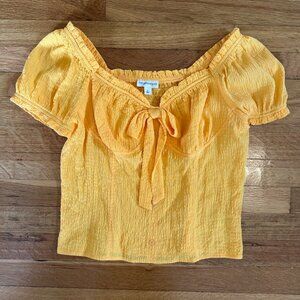 The General Good Cropped Sweetheart Neckline Blouse